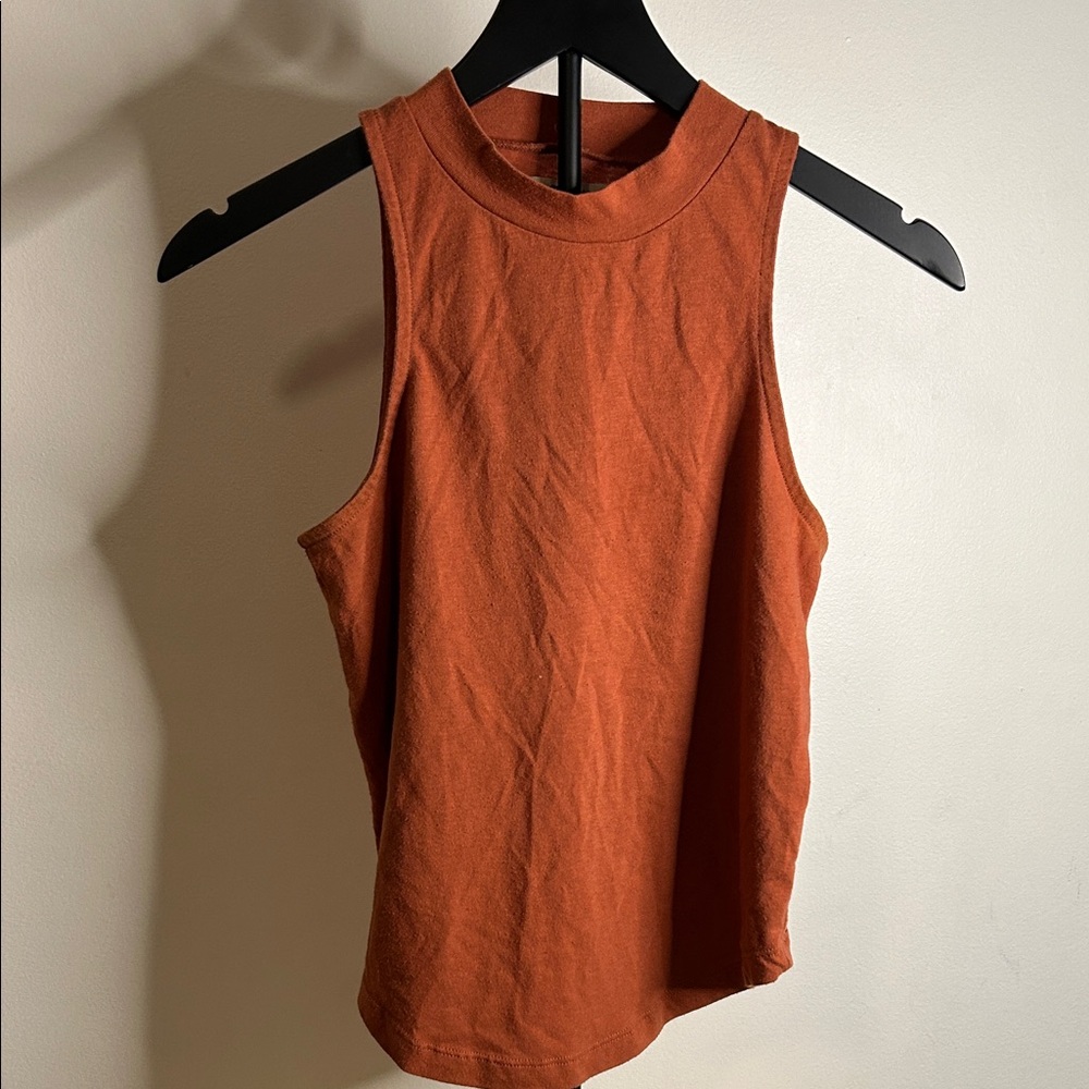 Madewell Sleeveless Burnt Orange Muscle Tee